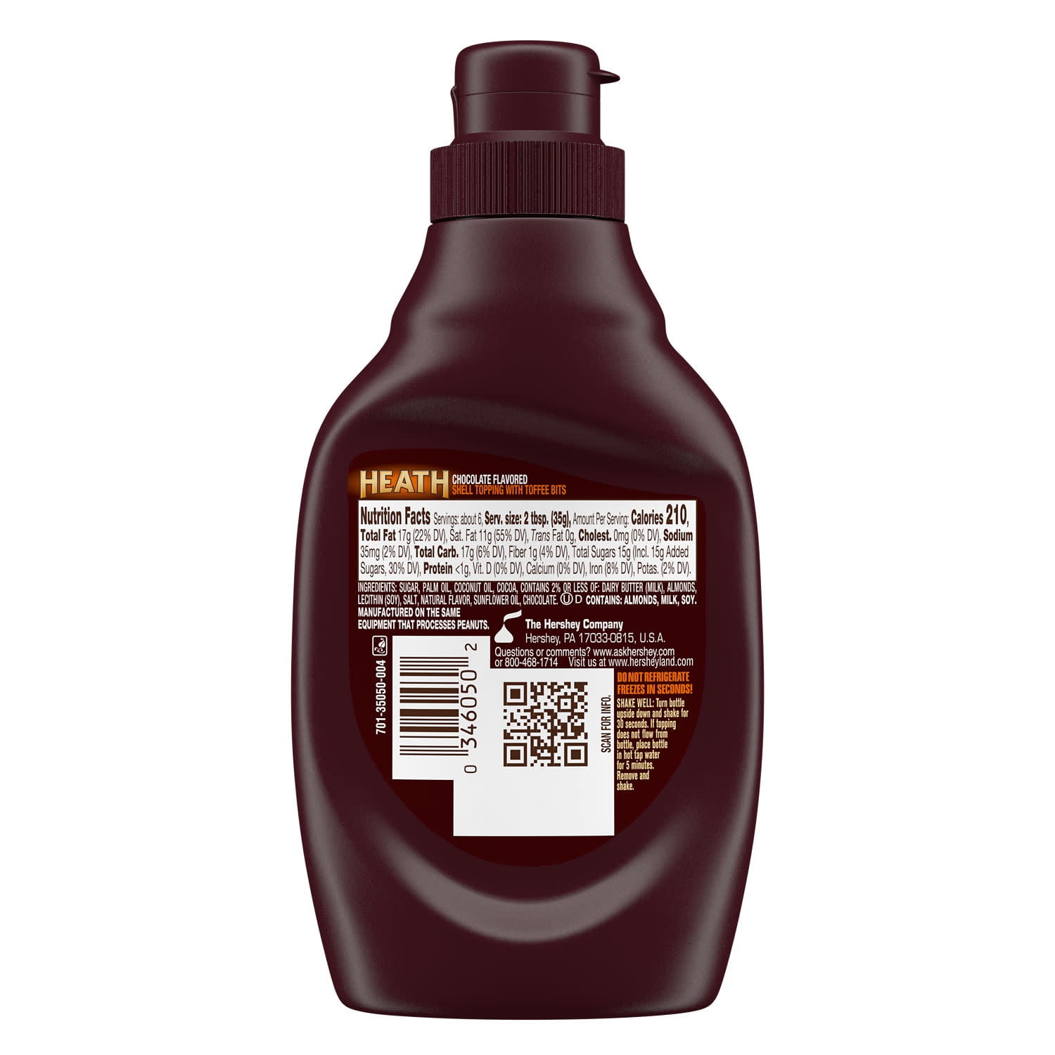 Heath Chocolatey English Toffee Shell Topping, Bottle 7 oz