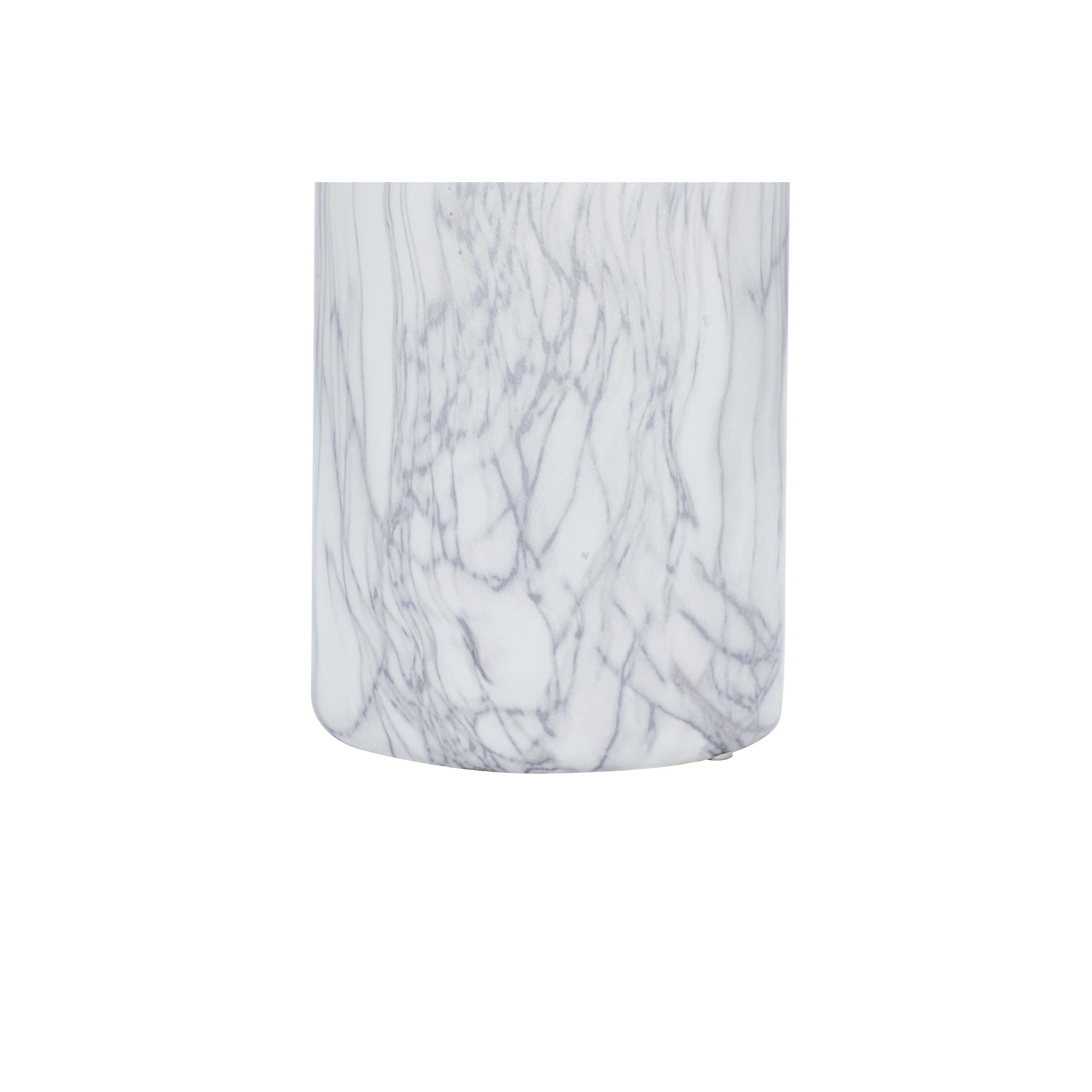 DecMode 21" Faux Marble White Ceramic Vase