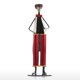 thumbnail image 1 of Escultura metálica artesanal de baterista en estilo rock and roll, pintura horneada resistente, ideal para decoración de interiores., 1 of 6