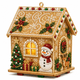 thumbnail image 2 of 3D Christmas House Diamond Painting Kits for Adults, Premium Pearl Art Craft with LED Wooden Holiday House Ornament, Handmade Christmas Decoration Kit and Creative Gift, 2 of 6