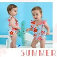 thumbnail image 2 of Happy Town Baby Girl One-Piece Swimsuit Toddler Floral Ruffle Bikini Beach Bathing Suit, 2 of 7