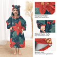 thumbnail image 3 of FORMRS Wearable Blanket Hoodie with Sleeves for Kids Cozy Flannel Sweatshirt, Christmas Berries, 3 of 7
