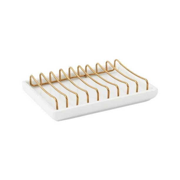 Bewildely Bandeja de almacenamiento de drenaje de esponja, organizador portátil, soporte para estante, accesorio para de secado de baño, baño al Juegos de accesorios de baño Bewildely HA070957-00