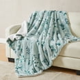 thumbnail image 3 of Great Bay Home Cozy Plush / Sherpa Reversible Throw Blanket, 50" x 60", Snowy Botanical, 3 of 6