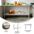 thumbnail image 3 of Flash Furniture 24x72 Portable Prep and Work Table with NSF Certified 18 Gauge Stainless Steel Top Shelf and Adjustable Galvanized Steel Undershelf, 3 of 8