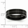 thumbnail image 5 of Titanium Grooved Black IP-plated 6mm Brushed and Polished Band, 5 of 10