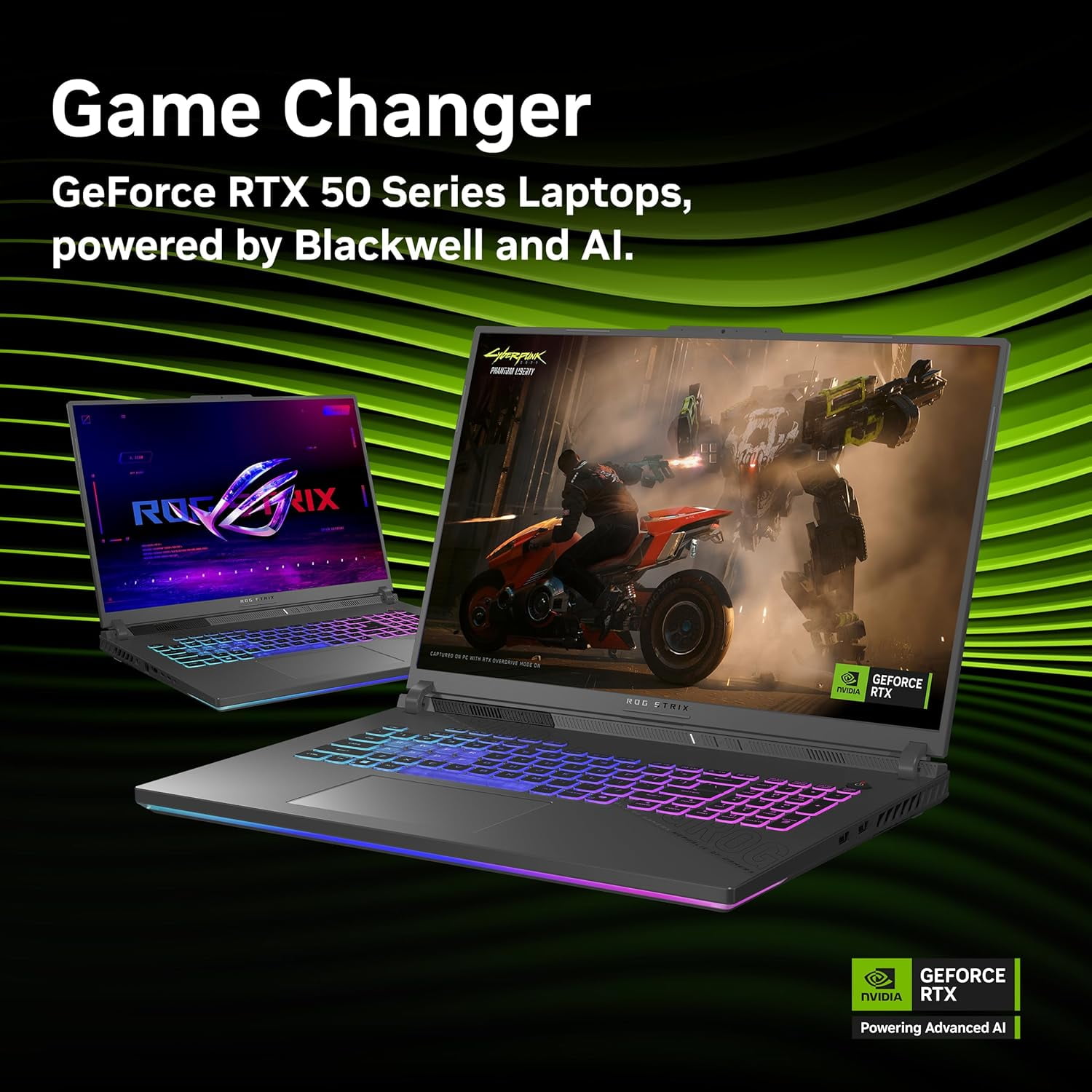 ASUS ROG Strix G18 Laptop 18in 240Hz WQXGA Display (AMD Ryzen 9 8940HX, NVIDIA GeForce RTX 5070 8GB, 64GB DDR5, 2TB PCIe SSD, RGB KB, WiFi 6E, Webcam, Bluetooth 5.4, Win 11 Home) w/Duex Max DS Monitor