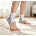 thumbnail image 3 of Lightweight Sports Ankle Brace Adjustable Ankle Stabilizer Support with Breathable Compression Sleeve for Sprain Support for Men & Women Basketball Fitness 2PCS, 3 of 6