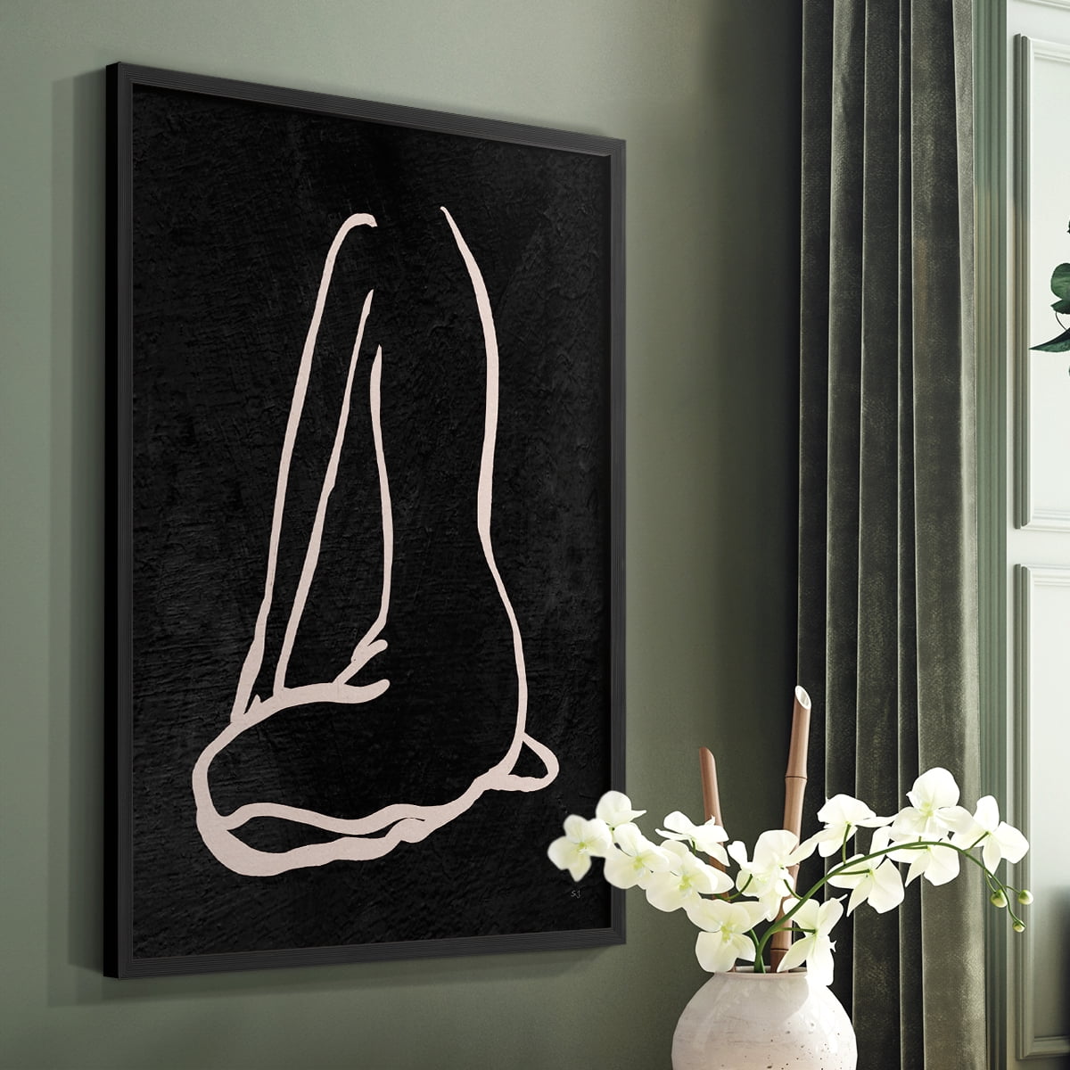 Figure in Dark II in Paper Solid Wood 8 x 10 Framed Print