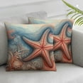 thumbnail image 2 of Wuche  Coastal Beach Throw Pillow Covers 18 x 18 Inch Set of 2 Seahorse Starfish Shell Ocean Blue Decorative Pillows Case Soft Velvet Outdoor Cushion Covers for Couch Multiple specifications, 2 of 6