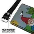 thumbnail image 3 of Garden Gnome with Toadstools Rectangle Leather Luggage Card Suitcase Carry-On ID Tag, 3 of 7