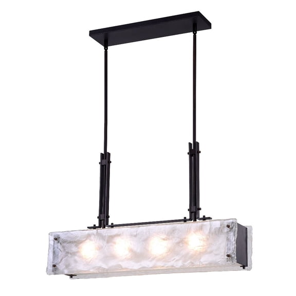 CWI Lighting Assunta 4 Light Contemporary Metal Chandelier in Black