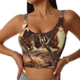 thumbnail image 1 of Balery Western Skeleton Cowboy Horse Sujetadores deportivos con espalda cruzada para mujer, acolchados, sin costuras, de alto impacto, ideales para yoga, gimnasio, entrenamiento y fitness.-X-Large, 1 of 8