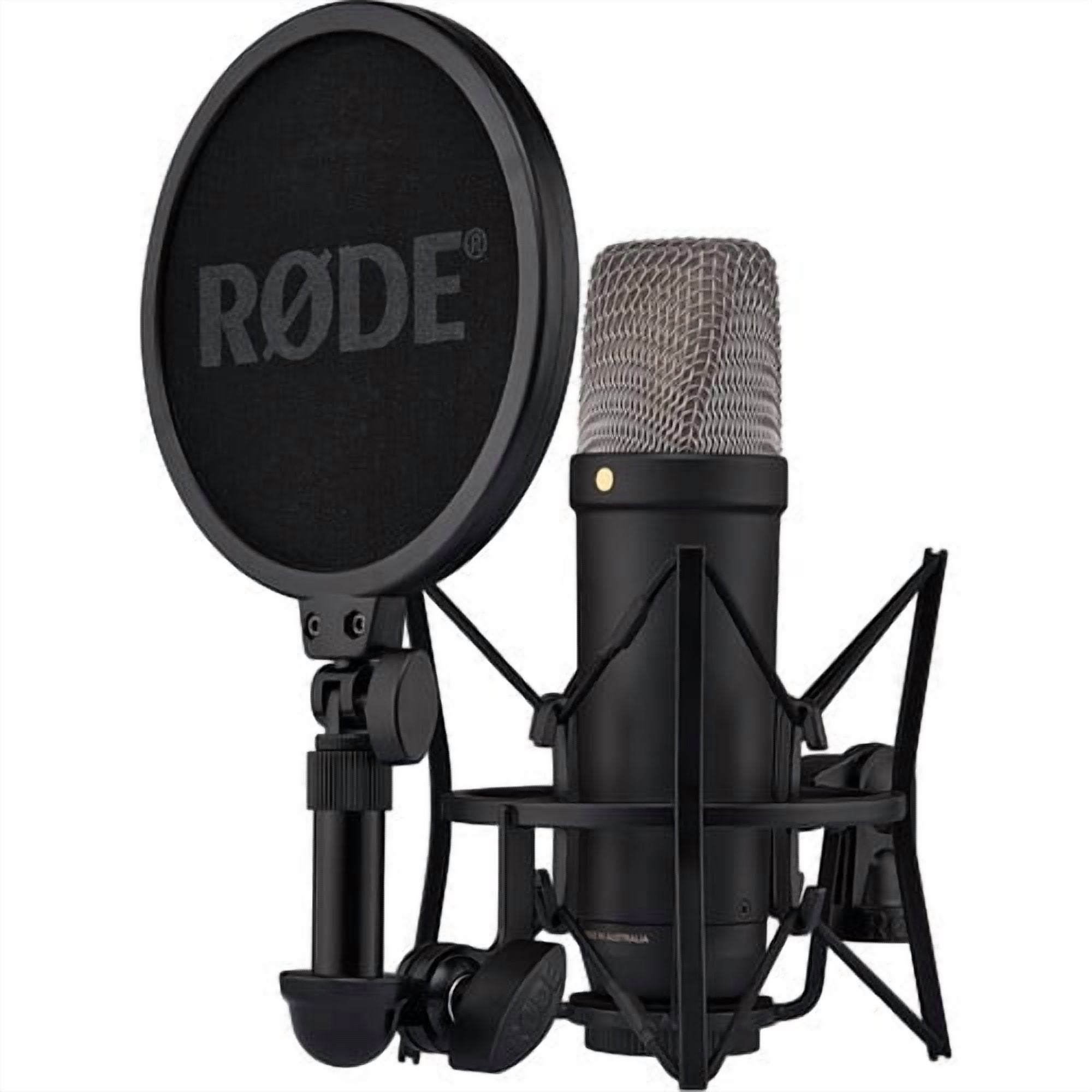 RODE NT1 5th Gen Large-Diaphragm Cardioid Condenser Microphone (Black) | XLR/USB Hybrid Mic for Studio Recording, Vocals, Podcasting & Voiceover (NT1GEN5B) + Podcast Arm Mic Stand + Cable Ties + More