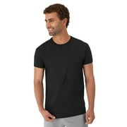 Hanes T-Shirt, 6-Pack, Moisture-Wicking T-Shirt Undershirts, Black/Grey/Blue