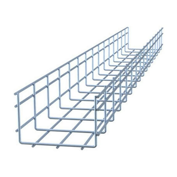 Wire Mesh Cable Tray, Electro Zinc Plated, Silver Steel, 3.93 x 5.91 x 59.06 inch, 2-Pack