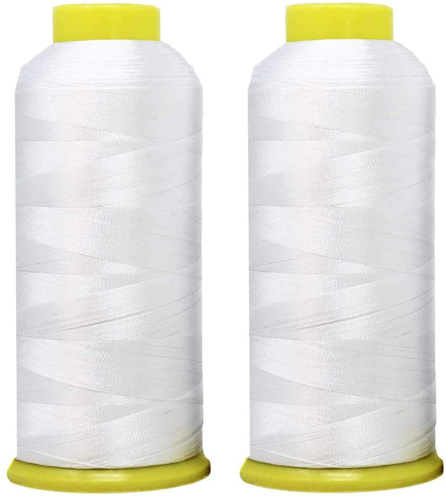 2 Pack White Sewing Thread All Purpose Polyester Thread for Sewing