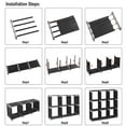 thumbnail image 5 of Ktaxon Multifunctional Assembled 3 Tiers 9 Compartments Storage Shelf, 12.7 x 11.7 x 13 Inches, Black, 5 of 7
