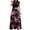Black, variant on Teissuly Fashion Women Short Sleeve Floral Boho Printing Long Dress Ladies Casual Dress