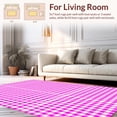thumbnail image 2 of ODIKA 5'x7' Machine Washable Non-Slip Area Rug, Retro Revival Pink & Gingham Patterned High Traffic Rug, Pink, 150628, 2 of 7