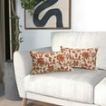 thumbnail image 5 of Burnt Orange Floral Block Print Lumbar Pillow Covers 12x20 Set of 2 Rustic Fall Vintage Flower Pattern Cream Decorative Rectangle Throw Pillow Cases Outdoor Farmhouse Decoration for Sofa Couch Bed, 5 of 5