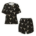 thumbnail image 4 of Lsque Cow Skulls Women's Short-Sleeved Pajama Set - 2 Piece Soft and Lightweight Sleepwear Set-Medium, 4 of 9