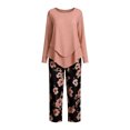 thumbnail image 5 of Zormilly Plus Size Outfits for Women 2 Piece Sets Long Sleeve Shirts Printed Wide Leg Pants Soft Lounge Sets, S-5XL, 5 of 6