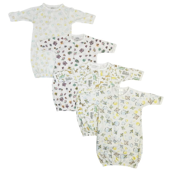 Bambini Layette Newborn Baby Girls 4 Piece Gown Set