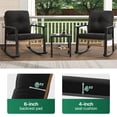 thumbnail image 5 of Clouddwell 3-Piece Patio Furniture Set,Steel Rocking Chair with Comfortable Cushions and Coffee Table.for Garden,Yard Black, 5 of 7