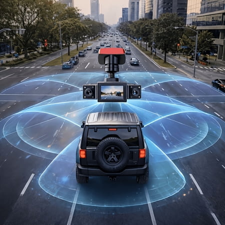 Ride Share Driver Safety System Dash Cam, 360 View Quad Camera, 1080P 4 Way Night Vision Car Recorder, G-Sensor Evidence Lock, Parking Monitor Security, Essential for Drivers