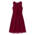 thumbnail image 1 of DPOIS Kids Girls A-Line Pleated Chiffon Dress Round Neck Sleeveless Flower Girls Dress, 1 of 2
