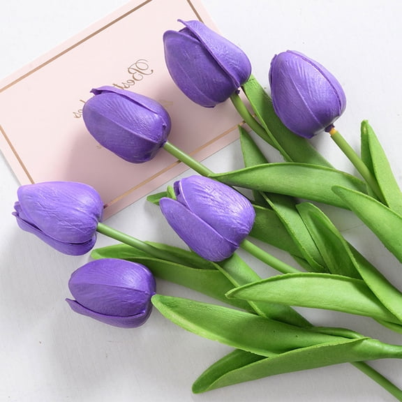 Nearly Natural 13.38in. Dutch Tulip Artificial Flower (Set of 1, Purple)