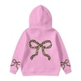 thumbnail image 2 of FAOWME Big Girls Boys Hoodies With Pocket Long Sleeved Bow Print Comfortable Fashion Loose Fit Sweatshirts For Fall Winter Outerwear Pink 5-6 Years, 2 of 4