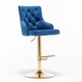 thumbnail image 1 of Best Master Furniture Tabourets de Bar en Velours Capitonné Doré 2 Pcs Brightcast en Bleu, 1 of 5