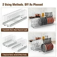 thumbnail image 4 of Housolution Upgraded Expandable Pot and Pan Organizer, Stainless Steel Pot Lid Organizer with 14 Adjustable Dividers,Pot and Pan Storage Rack for Cabinet Kitchen, Silver, 4 of 7