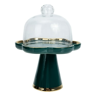 Libbey Selene Tall Multi-function Glass Cake Stand with Dome, Versatile ...