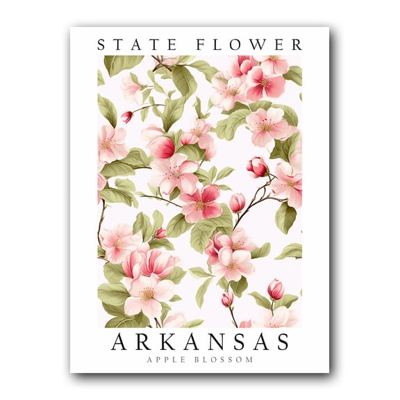 Apple Blossom, Arkansas State Flower, Poster Print, Wall Décor