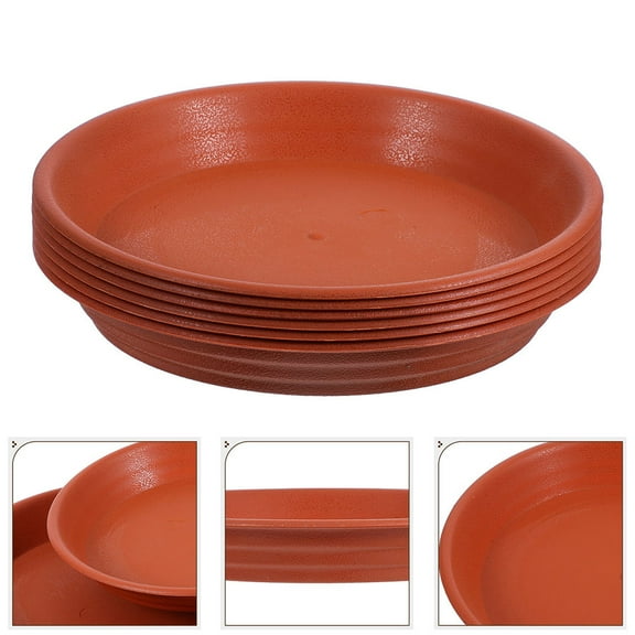 Masteelf 6pcs Round 8 65 Inch Plastic Drip Trays for Plants Flower Pots Terracotta Color Plant Pot Saucers