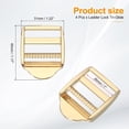 thumbnail image 2 of Uxcell Ladder Lock Buckle Slide Zinc Alloy Adjustable Webbing Strap Release Buckles 1", Light Gold, 4 Pack, 2 of 6
