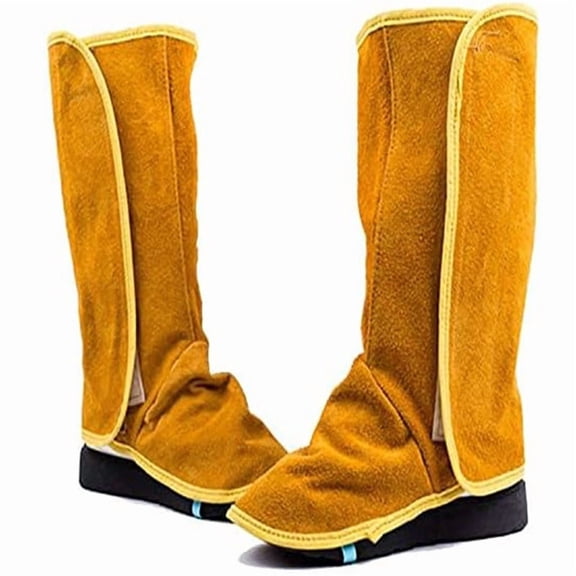 Leather Welding Spats, Fire- Welding Boot Covers, Heat and Abrasion Welder Protective Foot Covers