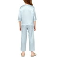 thumbnail image 2 of Cethrio Girls Long Sleeve Pajama Sets, Comfy Two Piece Pullover Soft Sleepwear Loungewear Light Blue Size 14, 2 of 4