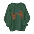 thumbnail image 1 of Women's Lobster Print Retro Patterned Hoodless Sweatshirt Long Sleeve Crewneck Pullover Top, 1 of 3
