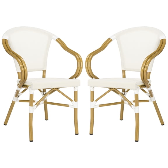 Safavieh Karine Outdoor Stacking Armchair, Set of 2 - Beige/White