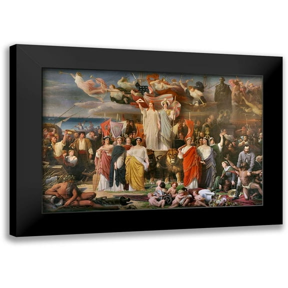 Yvon, Adolphe 14x11 Black Modern Framed Museum Art Print Titled - Genius of America