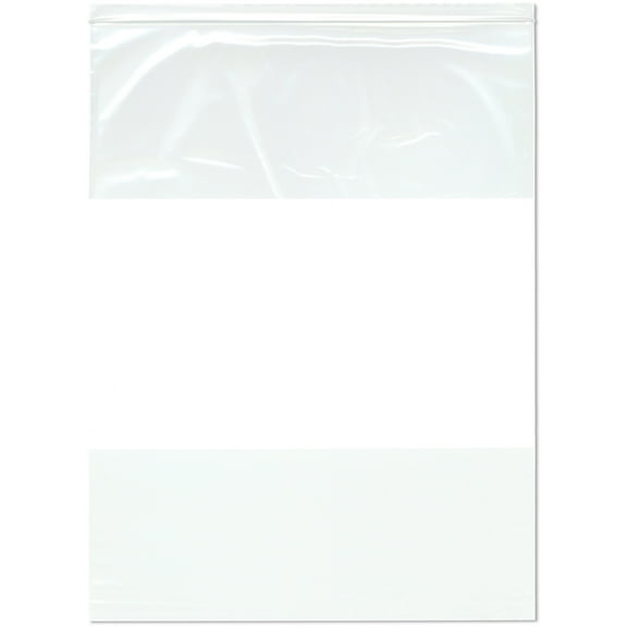 Plymor 18" x 24" (Pack of 100), 2 Mil White-Block Zipper Reclosable Plastic Bags