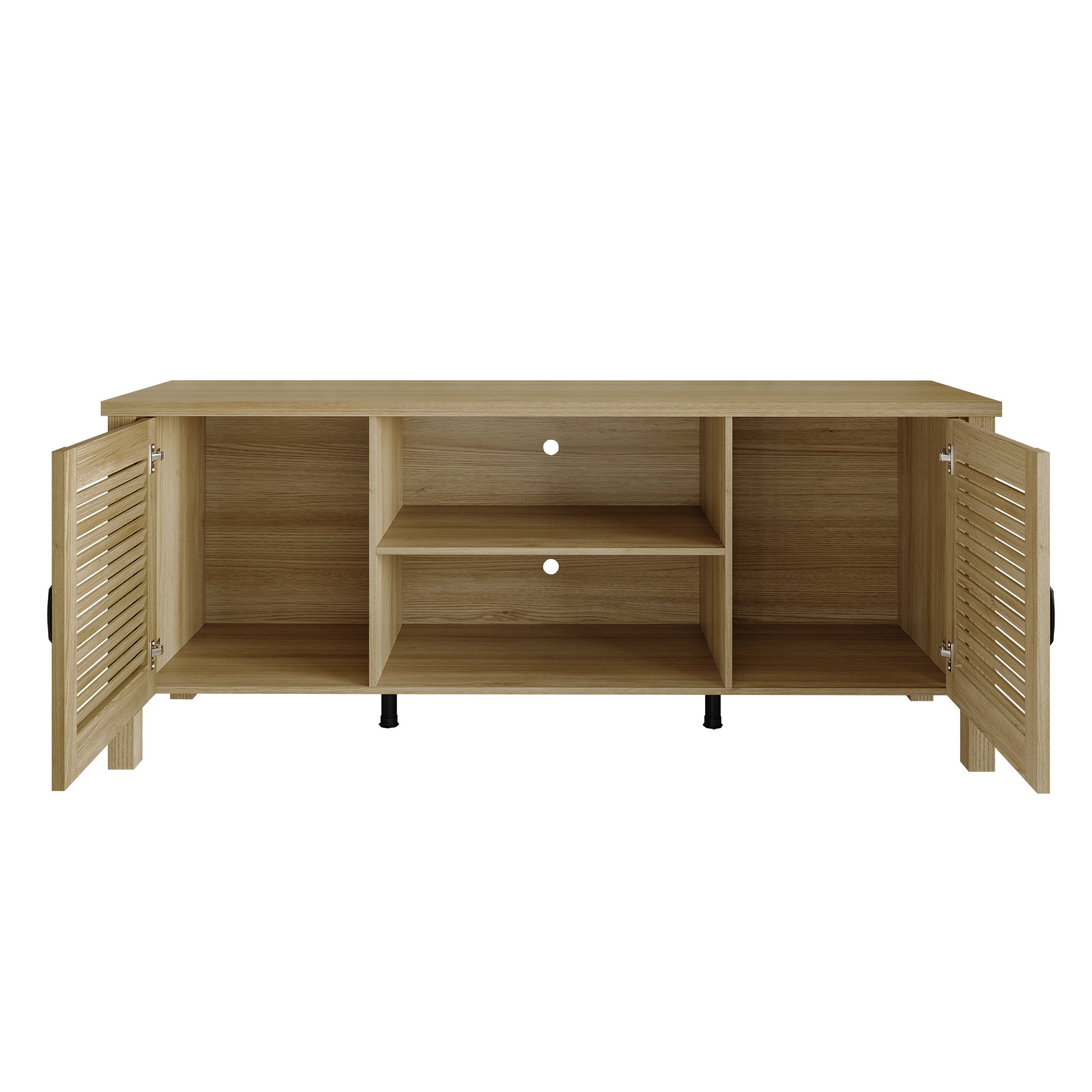 Castle Place Traditional TV Stand Console for TVs up to 65", Light Oak