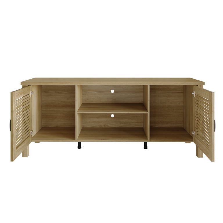 Castle Place TV Stand Console - Vintage Louvered Doors - Walmart.com