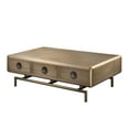 Acme Jennavieve Coffee Table with 3 Storage Drawers in Gold Aluminum
