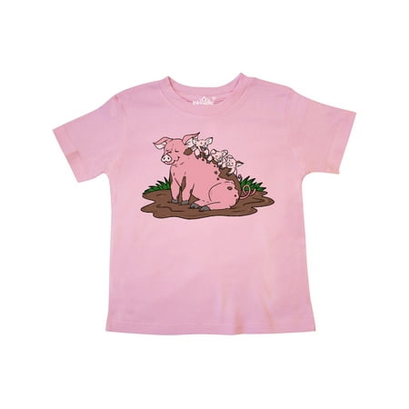 

Inktastic Cute Pig Family Playing in Mud Gift Toddler Boy or Toddler Girl T-Shirt