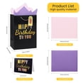 thumbnail image 2 of Cheinxy 10 Pcs 7"/11"/13" Happy Birthday Gift Bag with Tissue Paper and Greeting Card for Birthday Party,Birthday Gift Bag Set for Men Women Boys Girls, 2 of 6